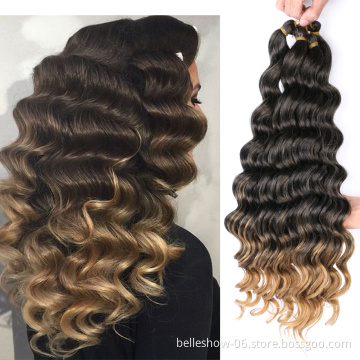 Xin si  20inch high temperature fiber synthetic hair extensions curly braiding hair deep wavy braiding hair